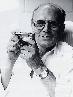 Heinz Waaske, who constructed lots of photographical equipment. He is best known for creating the Rollei 35 camera. This picture was taken about six weeks before his death in july 1995.